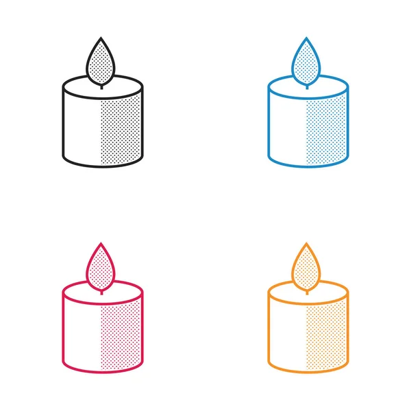 Icono de vela de Navidad estilo punteado — Vector de stock