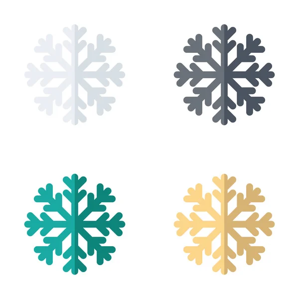 Navidad copos de nieve icono de estilo plano — Vector de stock
