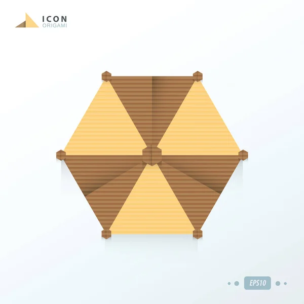 Ikone des Sonnenschirms Origami — Stockvektor