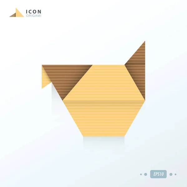 Kip pictogram origami vector ontwerp eps 10. — Stockvector