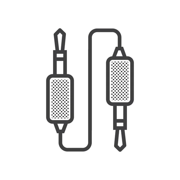 Twin Audio Adapter Symbol punktierten Stil — Stockvektor