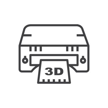 3D baskı simge vektör tasarım eps10.
