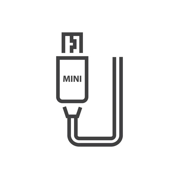 Mini hdmi Adapter Line Symbol — Stockvektor