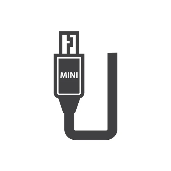 Mini adaptador HDMI icono negro — Archivo Imágenes Vectoriales