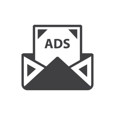 posta reklam siyah simgesi