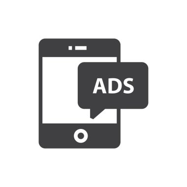 Mobil reklam siyah simgesi