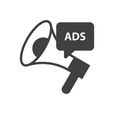 Megafon reklam siyah simgesi