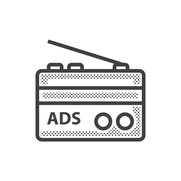 Radio Dotted Advertisement icon — Stock Vector