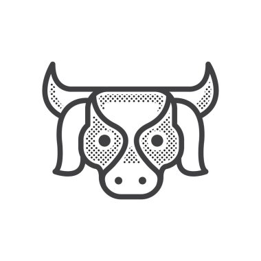Çiftlik noktalı simgesi tasarım inek