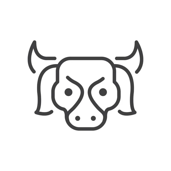 Vaca Farm ícone linha estilo — Vetor de Stock