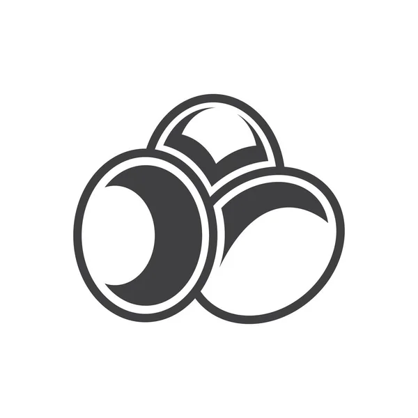 Huevo 3 bolas Granja icono de color negro — Vector de stock