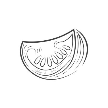 Domates vektör yarım çizim kesmek