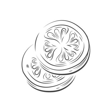 Domates dilimlenmiş vektör çizim