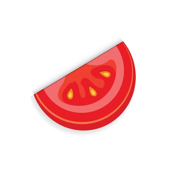 Icona di pomodoro affettato e vettore di cibo — Vettoriale Stock