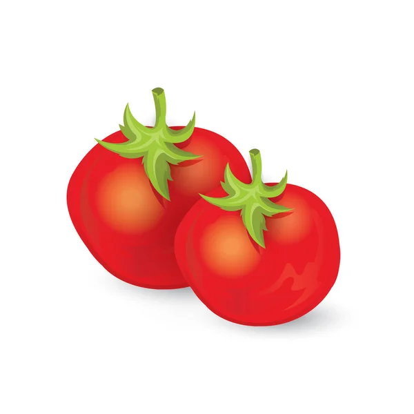 Ikon tomat dan vektor makanan - Stok Vektor