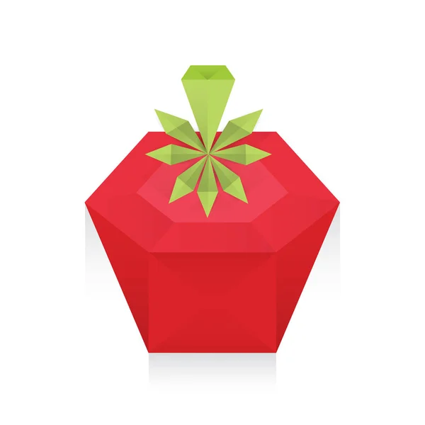 Tomate 3D Origami Symbol — Stockvektor