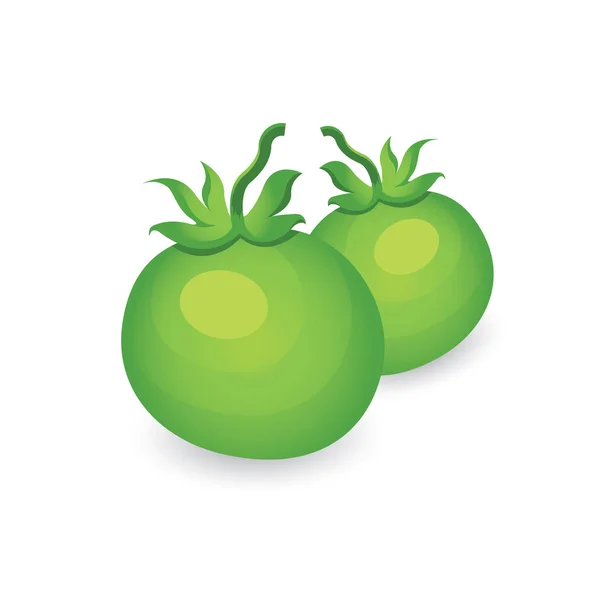 Verde dos tomate 3D icono — Archivo Imágenes Vectoriales