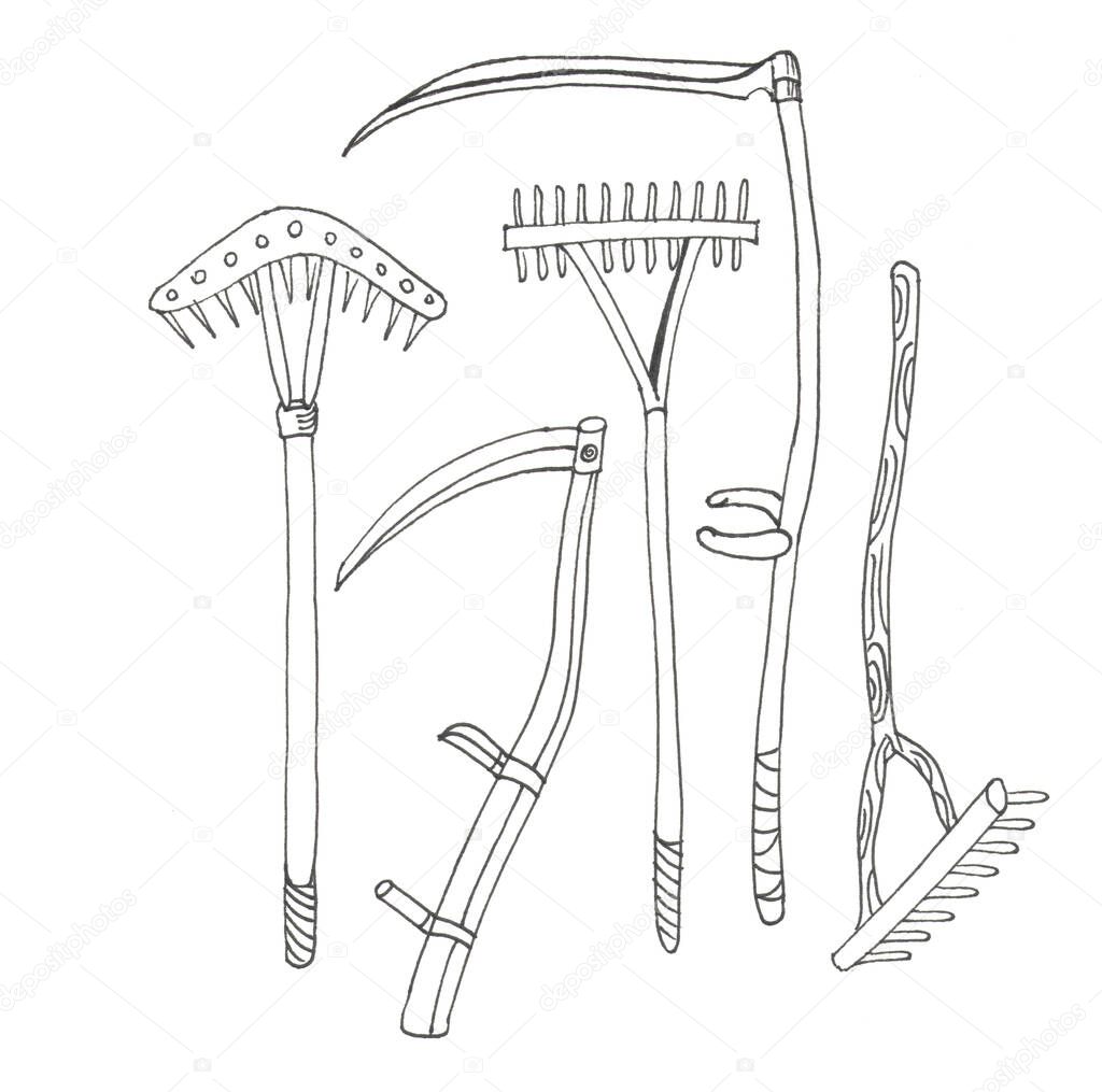 pitchforks braids for hay farm garden tools