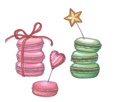 Pembe ve Freen kurabiyeleri bir parti için.