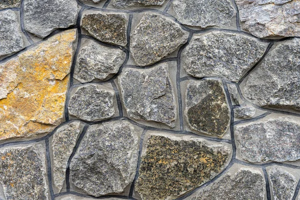 Parede Construída Grande Pedra Cinzenta Amarrada Com Cimento — Fotografia de Stock