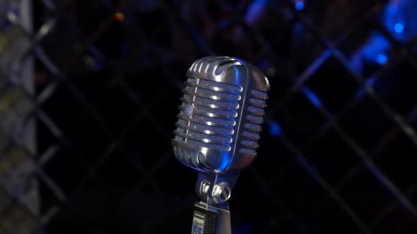 Mikrofon Retro Barze Karaoke Dyskotece — Wideo stockowe