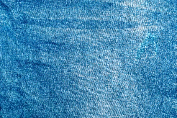 Calça Jeans Azul Claro Tecido Ganga Envelhecido Produção — Fotografia de Stock