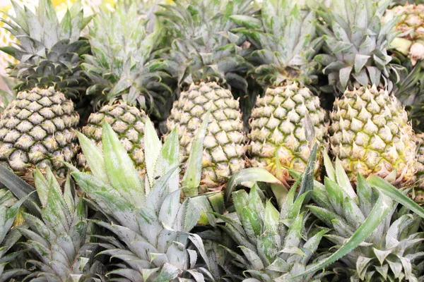 Zralé velké ananas ovoce prodávané na trhu 1 — Stock fotografie