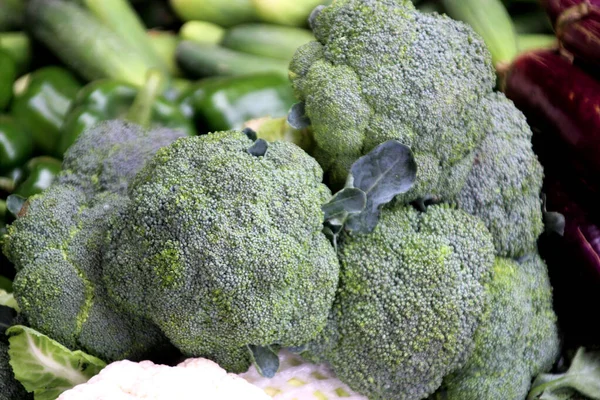 Brócolis, Brassica oleracea, no mercado — Fotografia de Stock