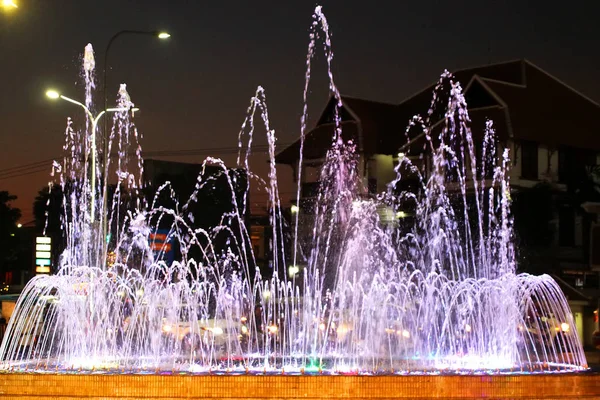 Christmas holidays in the capital of Cambodia, fountain 19 — Stock Photo, Image