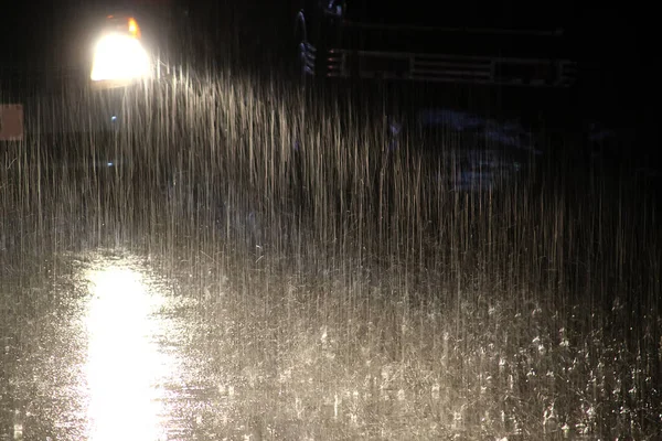 Stagione Delle Piogge Pioggia Tropicale Notte — Foto Stock