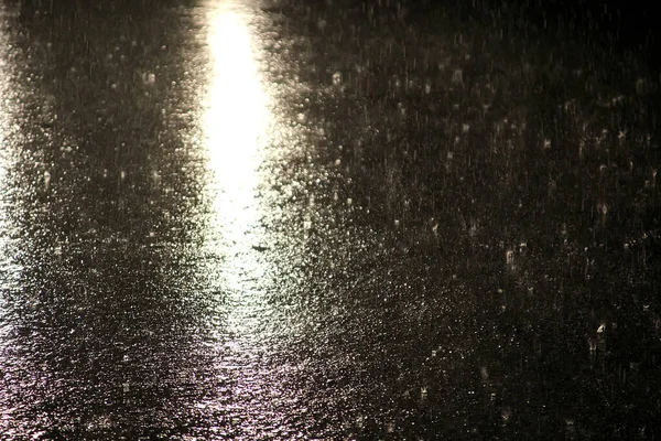 Regenseizoen Tropische Regen Nachts — Stockfoto