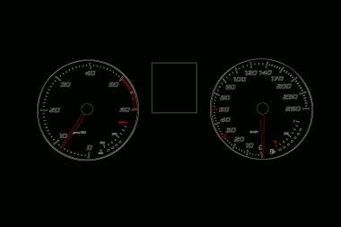 Bazı verileri girerek merkezi deliği şablon olarak kullanılacak bir arabanın gösterge tablosu
