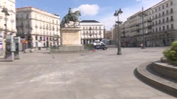 Madrid España 2020 Vídeo Plaza Puerta Del Sol Madrid Con — Vídeo de stock