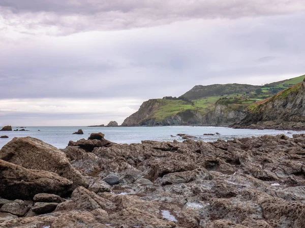 Vue Sur Côte Mer Cantabrique Plage Soledad Depuis Tunel Laredo — Photo