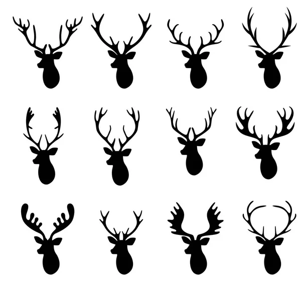 Deer Hunter Heads set. — Stockový vektor