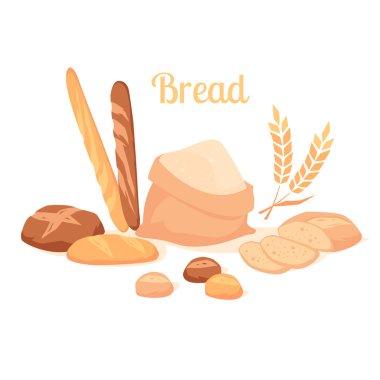 ekmek beyaz arkaplanda izole edildi.