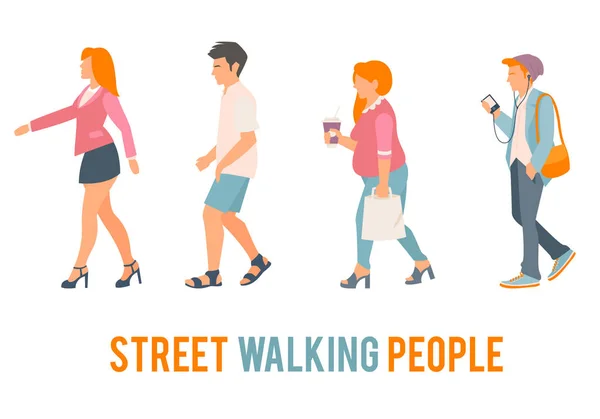 Caminar por la calle . — Vector de stock