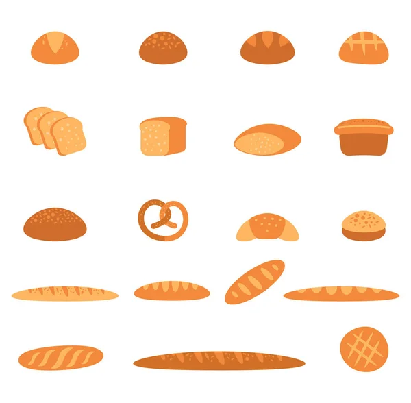 Conjunto de iconos de pan. — Vector de stock