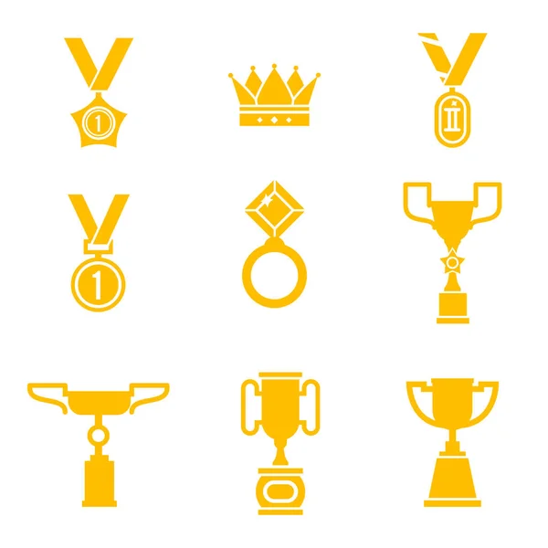 Trophy and awards icons set. — Stock Vector