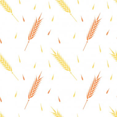 Vektör Dikişsiz desen illüstrasyon kulakları buğday. Çizilmiş fırın arka plan el.