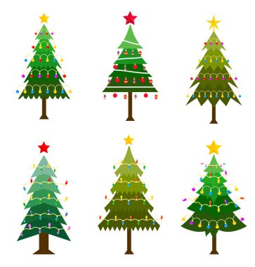 Farklı Noel ağacı seti.