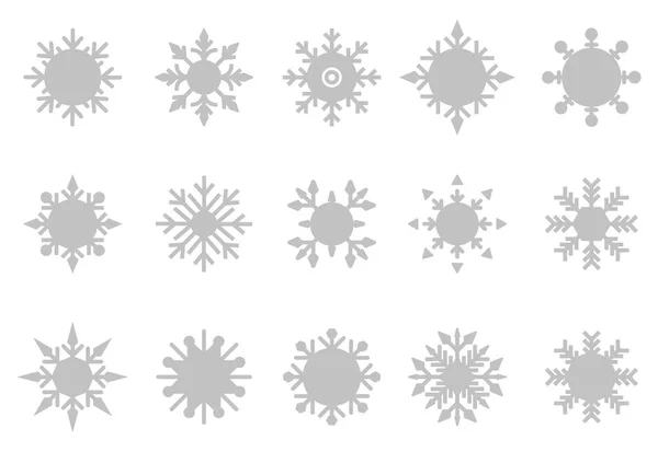 Snowflake vetor ícone fundo definir cor branca . — Vetor de Stock