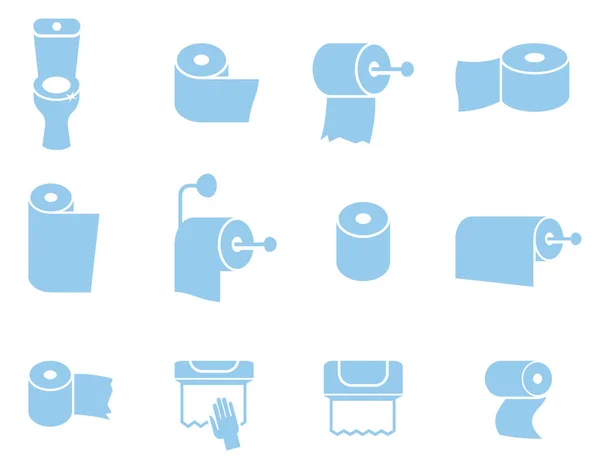 Vector icon set of toilet paper napkins and towels. — Stock Vector