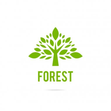 Yeşil meşe ağacı Logo.