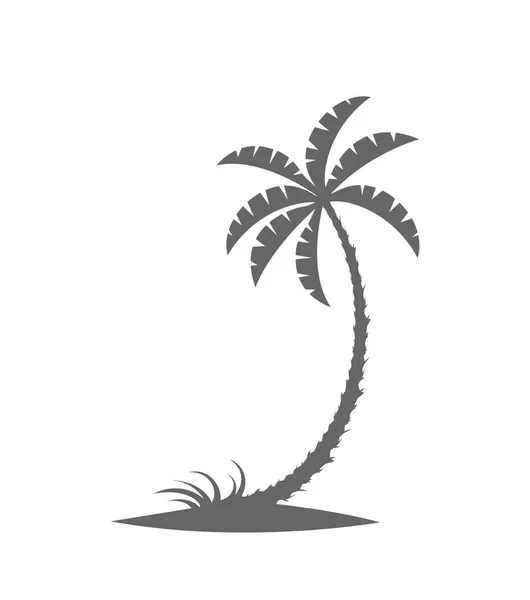 Silhouette of palm trees on the island. — Stock Vector