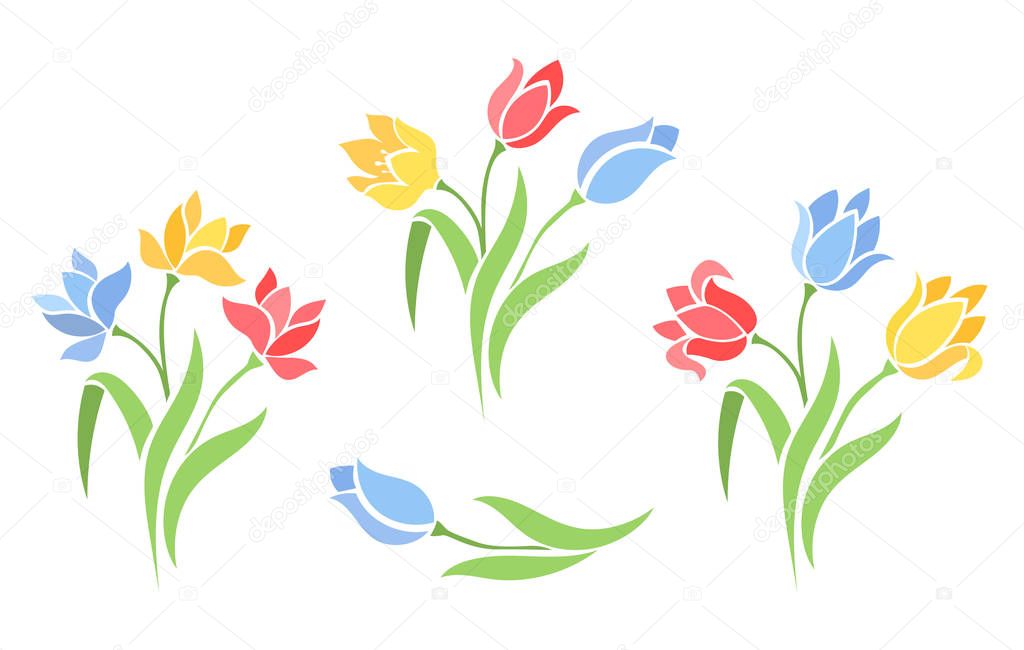 Silueta de flores bonitas | siluetas de flores — Vector de stock
