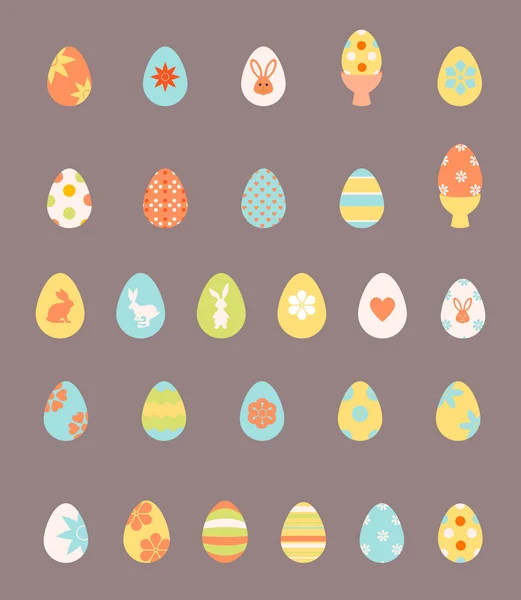 Easter eggs icons. — Stock Vector