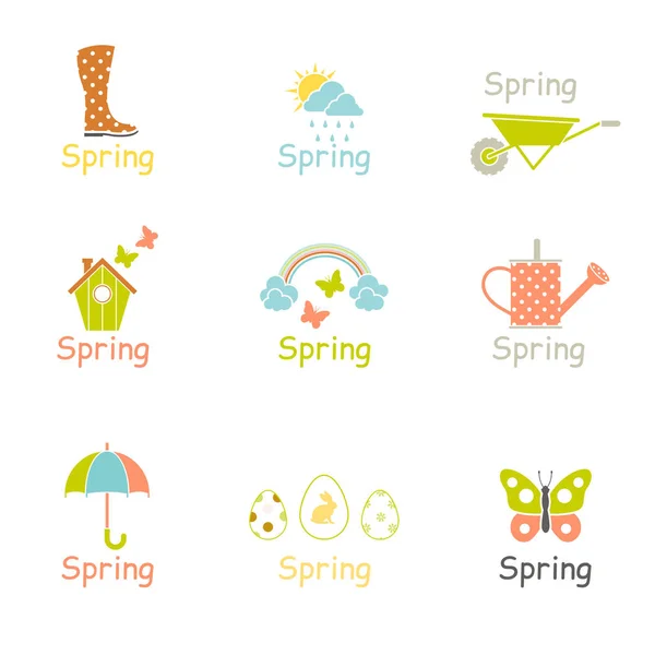 Vintage beautiful labels of spring and easter. — Stock Vector