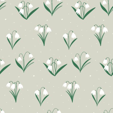 Beyaz çiçekli bahar paskalya çanları. Çiçekli ve yapraklı çiçek deseni. El yapımı kumaşlar. Pankart, poster, kart, kapak, davet için modaya uygun grafik tasarımı.