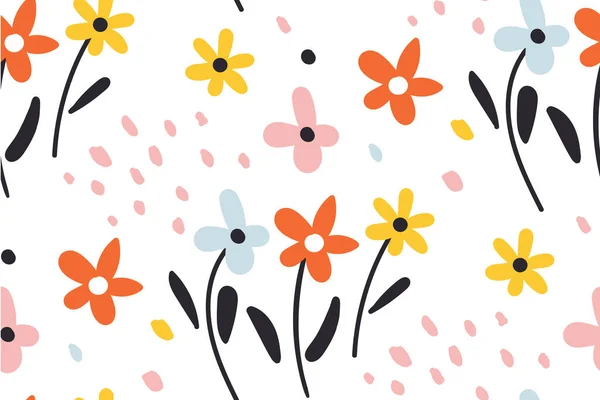 Ditsy Floral Background Cute Pattern Small Flower Creative Kids Fabric — 图库矢量图片